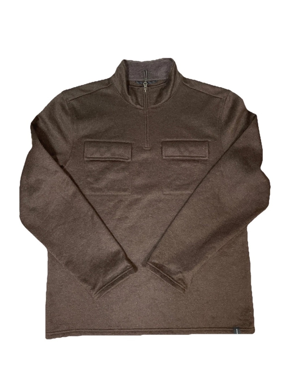 PRANA Brookland 1/4 Zip Wool Blend Sweater Jacket Mens Size Large Pumpernickel